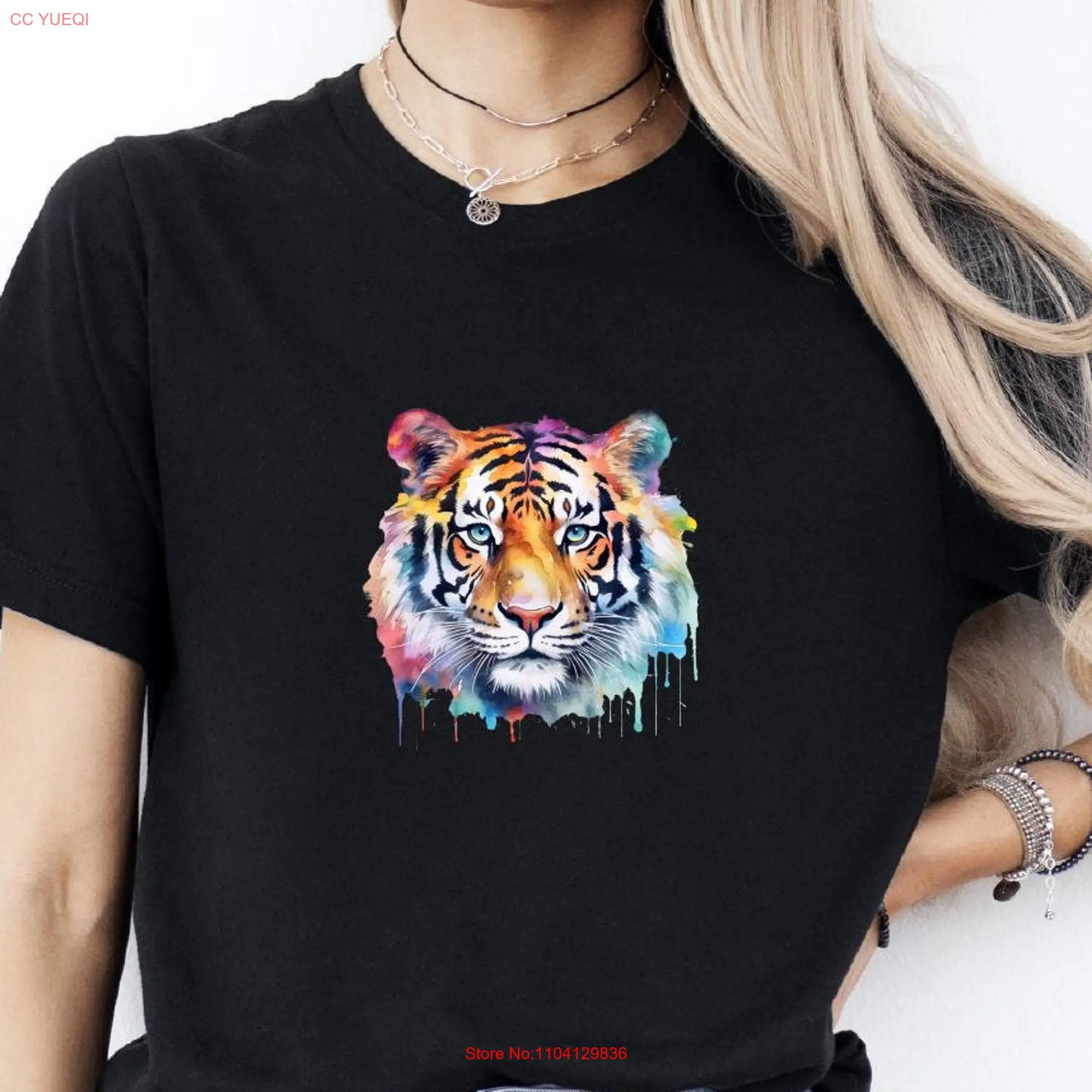 Tiger T Shirt Face School MascoT Animal Prints for Her Him Personalized s Tigre long or short sleeves