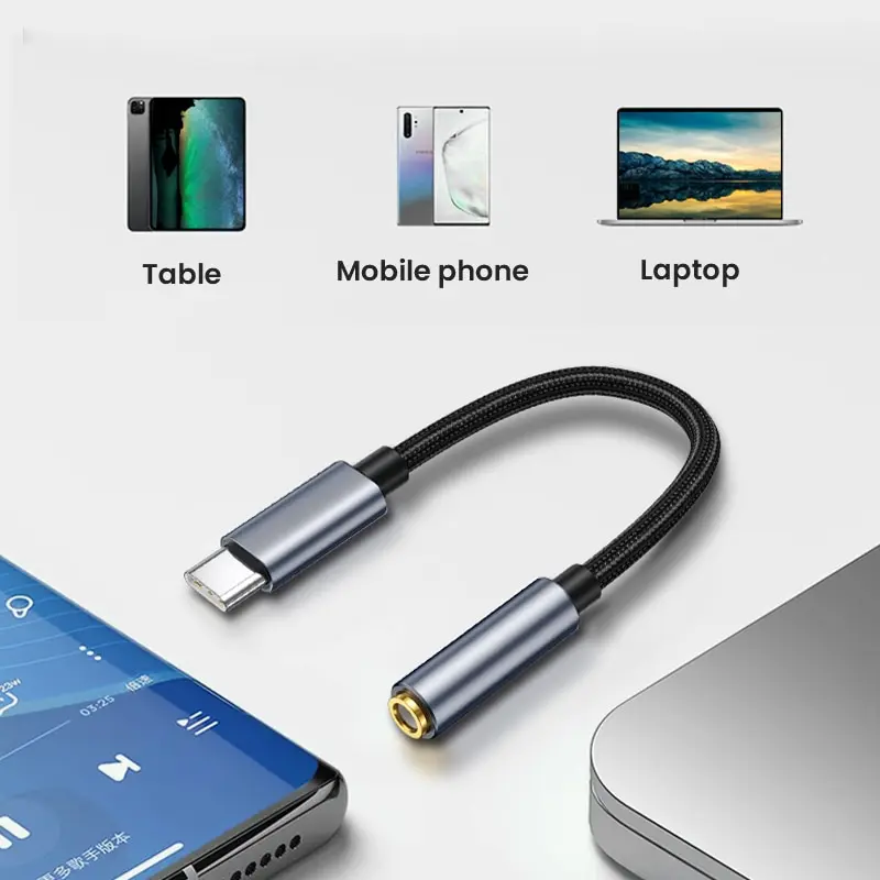 NIERBO USB C na 3,5 mm żeńskie gniazdo słuchawkowe Adapter typu C na Aux Audio Dongle do Samsung Galaxy iPad Pro Pixel