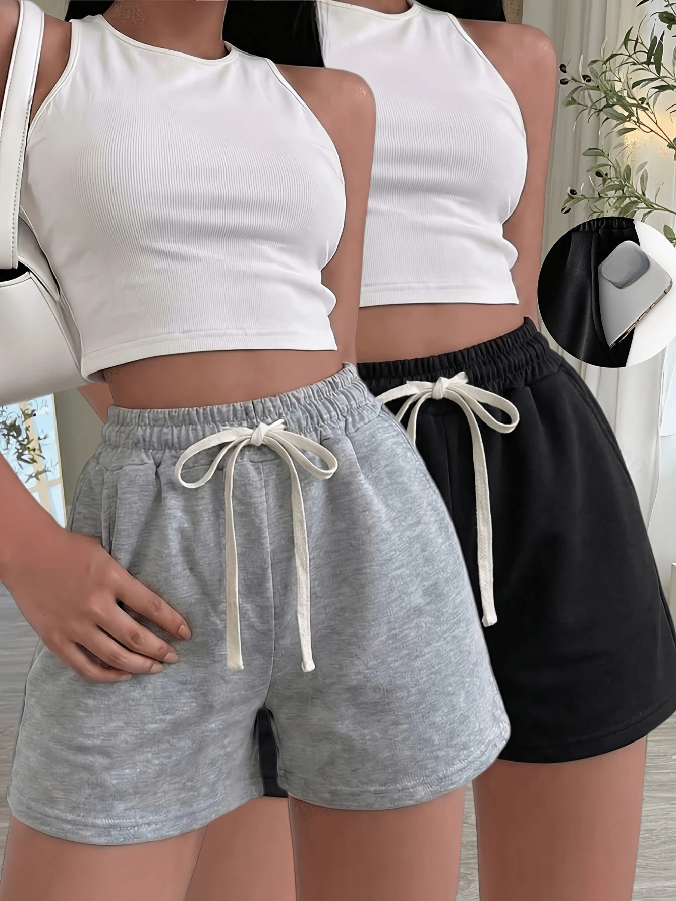 

2026 Women's Summer Casual Shorts Solid Color Loose Fit Stylish and Versatile Suitable for Gym and Lounge Wear