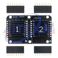 For Wemos D1 Mini Double Socket Dual Base Shield D1 Mini NodeMCU ESP8266 Development Base Board 3.3V With Pins