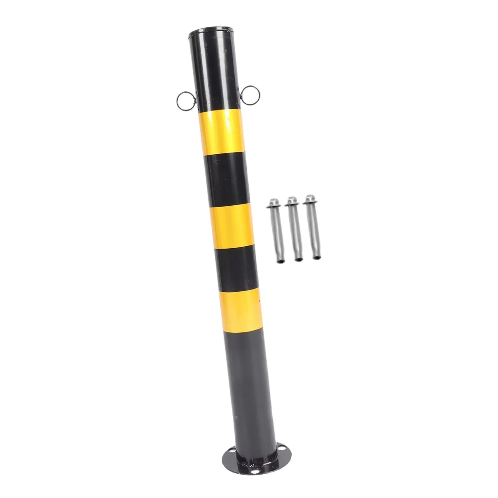 Safe Bollard Post 75cm Parking Barrier Steel Black Yellow Traffic Guide Post for Road Intersection Sidewalk Hotel