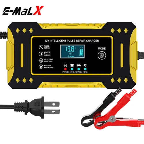 Imagen 2 del producto Cargador de batería de coche inteligente 6A 12V unidad de carga de batería de coche y motocicleta pantalla LCD de reparación de batería de plomo-ácido