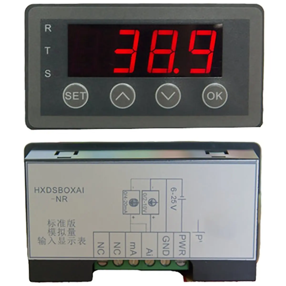 Digital Display Meter 0-10V 0-20mA 2-10V 4-20mA Analog Signal Input Panel Meter (Standard Edition)