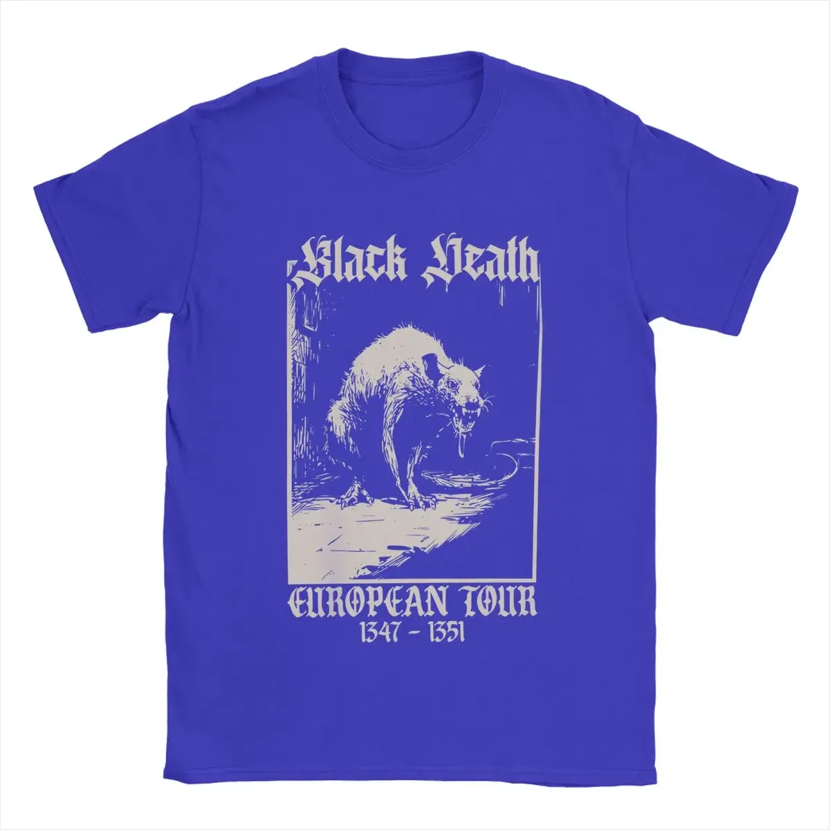 Horror Goth Tees Short Sleeve Clothes Black Death Medieval Rat Gothic Grunge T Shirts for Men 100% Cotton Vintage  streetwear