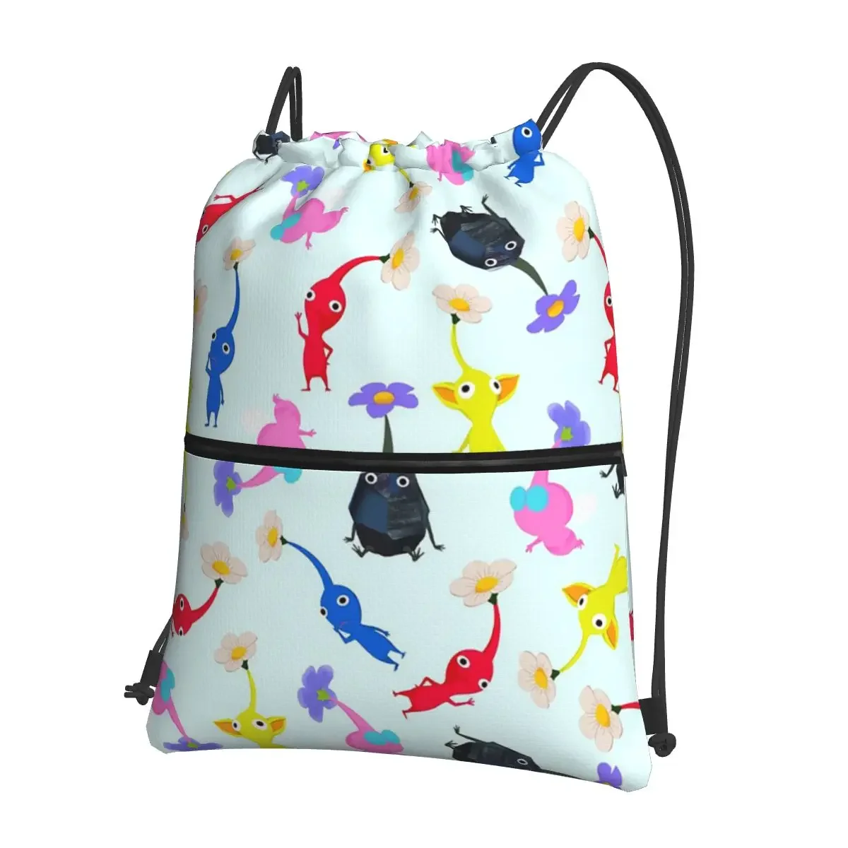 Zaini portatili Pikmin borsa con coulisse borsa multifunzione con coulisse e tasca per scarpe da viaggio Sport uomo donna