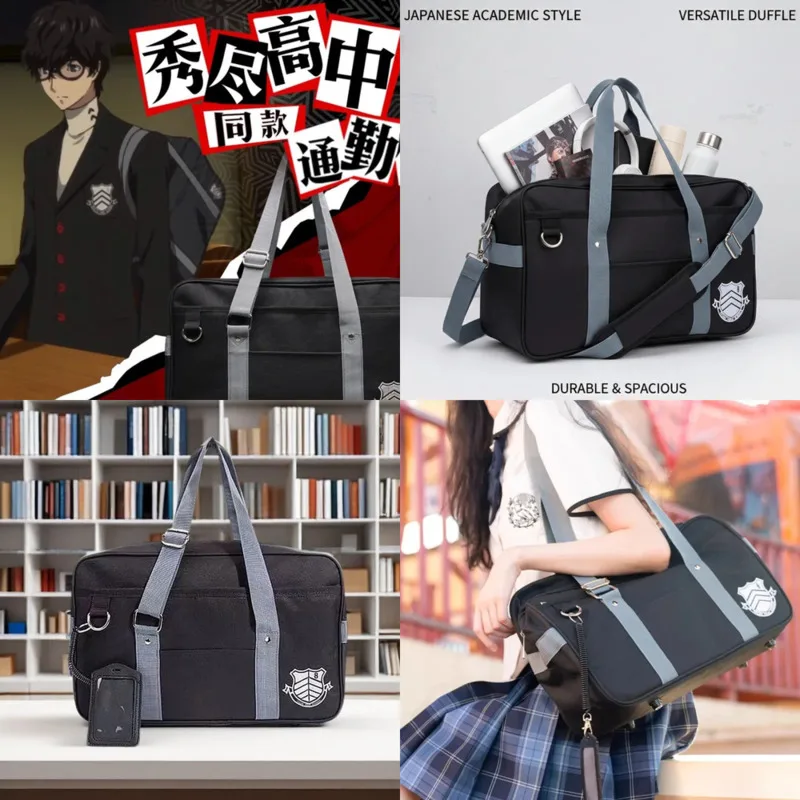 

5 Backpacks Shujin Academy School Bag Anime Backpacks JK Style Letter Persona Ren Amamiya Japanese Student Commuter Handbag New