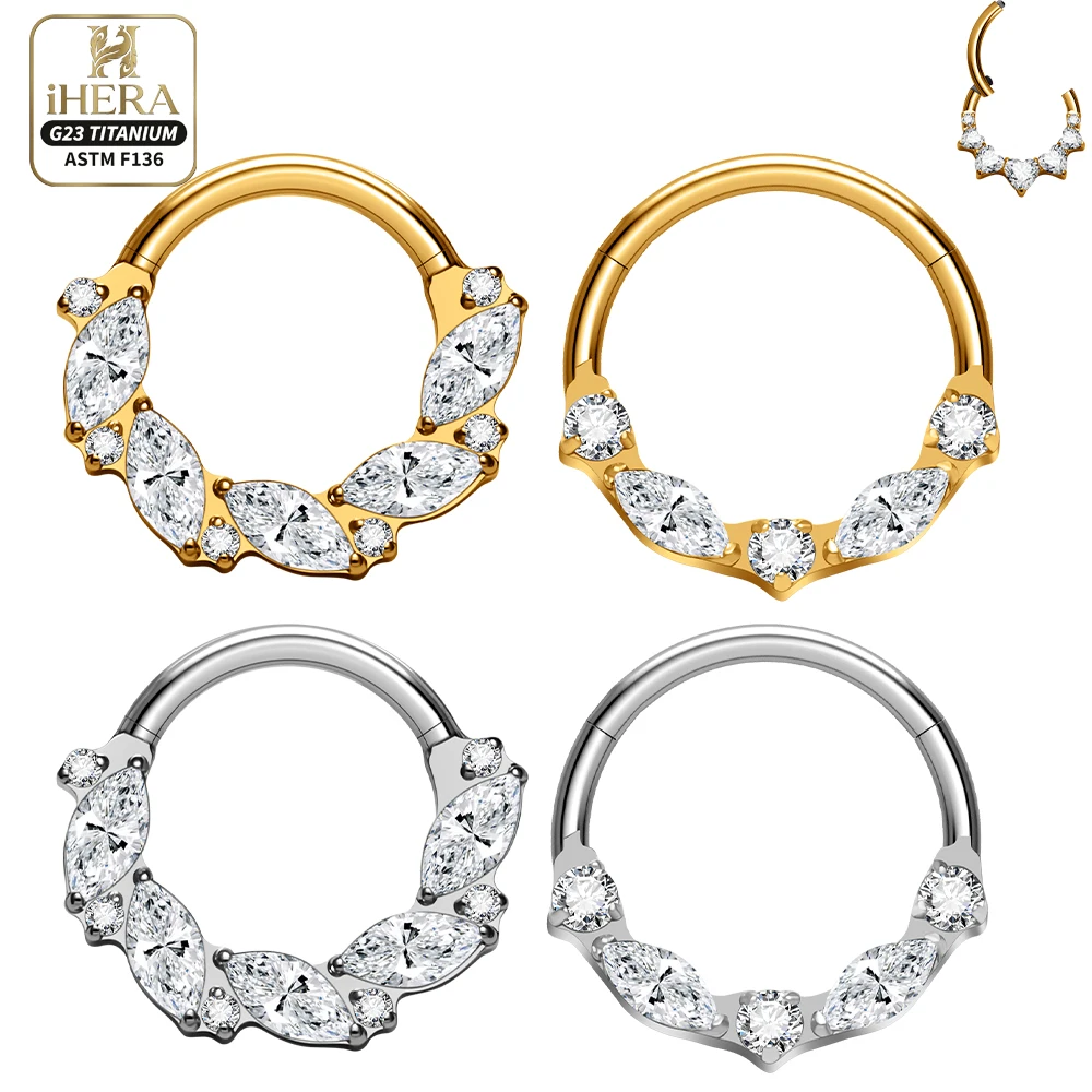 Scharniersegment ASTM F136 Titan Bling Marquise Kubik Nasenring Septum Piercing Ohrknorpel Helix Tragus Lippen Blauer Kristall Set