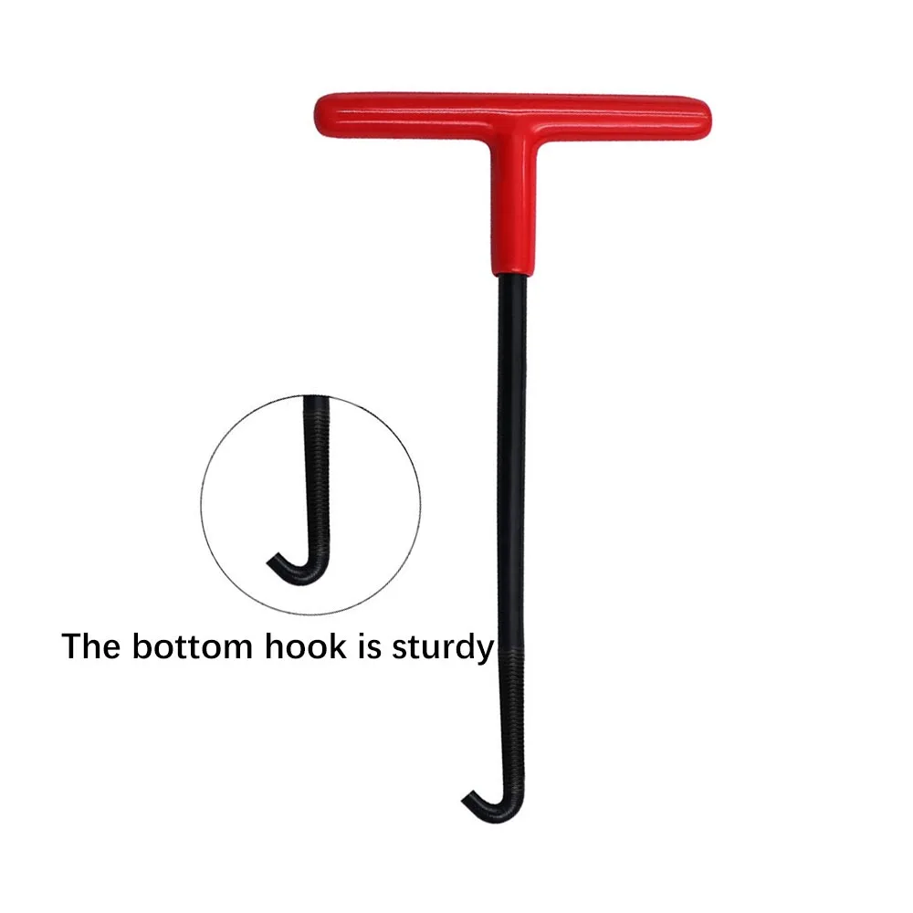 1 قطعة خطاف بنابض ماسورة العادم للدراجات النارية دراجة الكربون الصلب المعادن T مقبض خطاف بنابض أداة الربيع أداة إزالة الصواميل أسود/أحمر #4