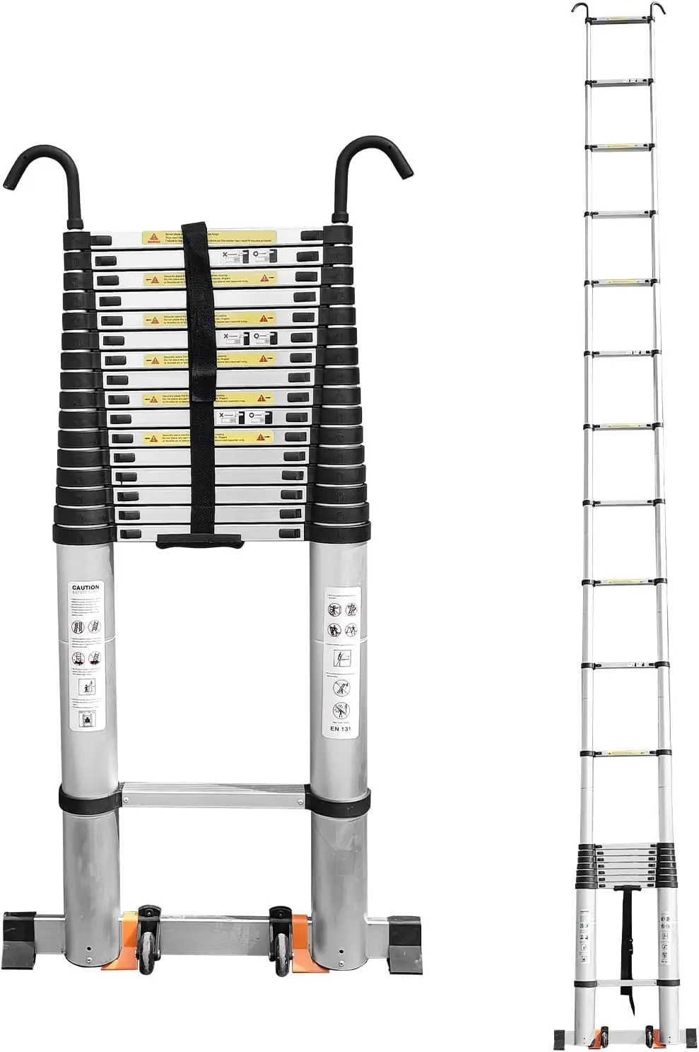 

Telescoping Ladder,24.6 FT Extension Ladder,Aluminum Lightweight Telescopic Ladder with 2 Triangle Stabilizers, Telescopi