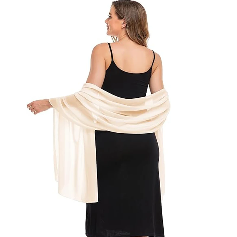 Women's chiffon scarf shawl Evening dress Soft elegant silk suitable for wedding dinner party image 5
