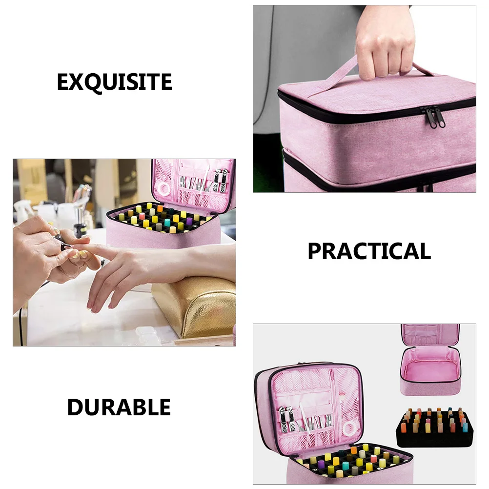 Bolsa de armazenamento de maquiagem leve, grande capacidade, organizador portátil, bolsa de higiene pessoal para mulheres, suprimentos para arte em unhas