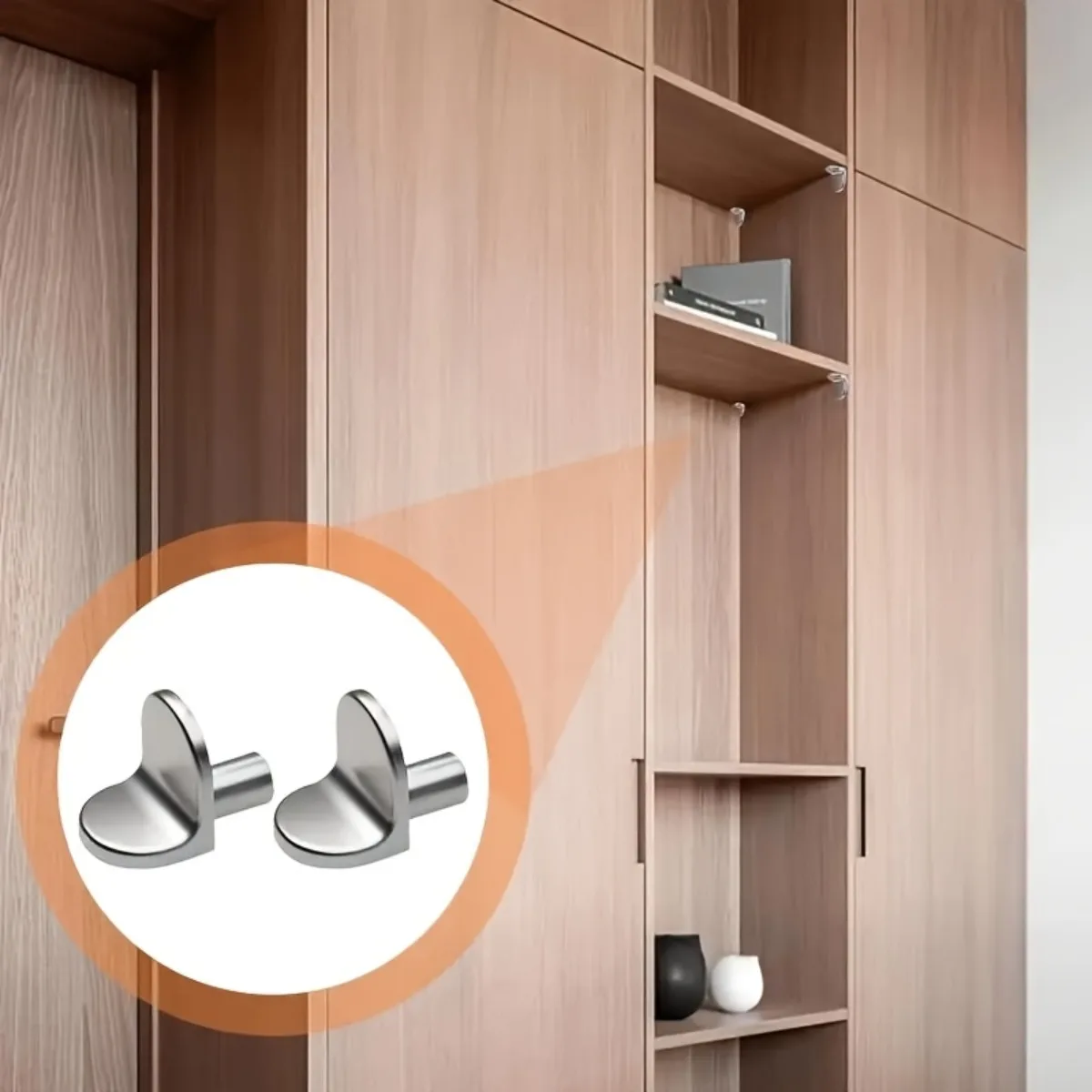 20pcs Metal Shelf Support Pegs Durable Kitchen Cabinet Brackets Wardrobe Closet Pin Supports Used For Bookshelf Display Anchors