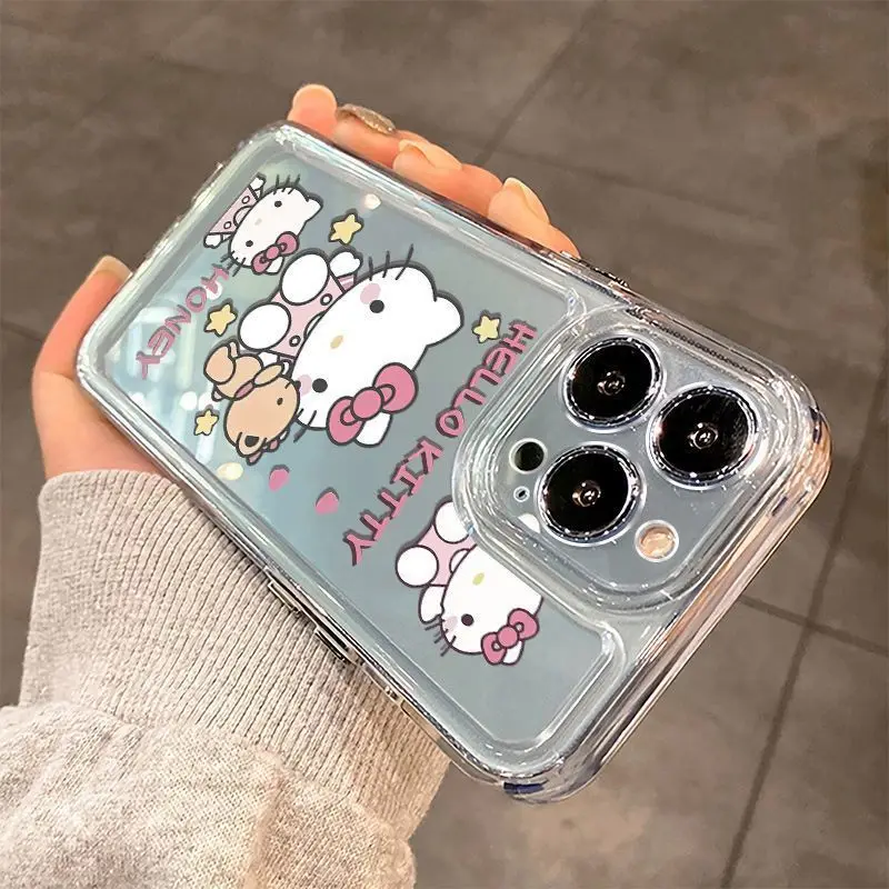 Sanrio Hello Kitty Cute Phone Case For iPhone 15 14 13 12 11 Pro Max 7 8 Plus XR XS MAX Y2K Girl Lovely Anti Fall Back Cover