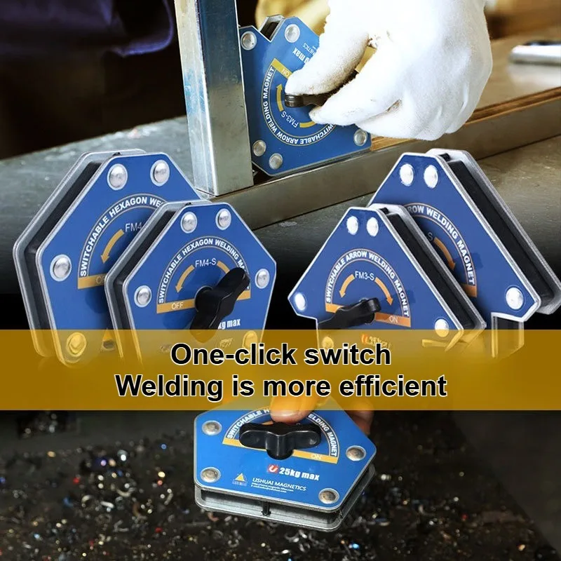 Upgraded One-button Degaussing Switchable Arrow Welding Magnet/ On off Switch Magnetic Holder/ Welder Tool for Clamping