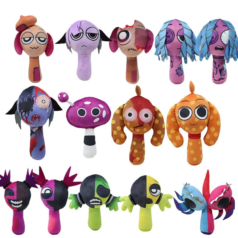 

Плюшевые игрушки Sprunki, игра ужасов, Sprunki Incredibox, плюшевая мультяшная милая мягкая подушка для детей, подарки на день рождения, Рождество