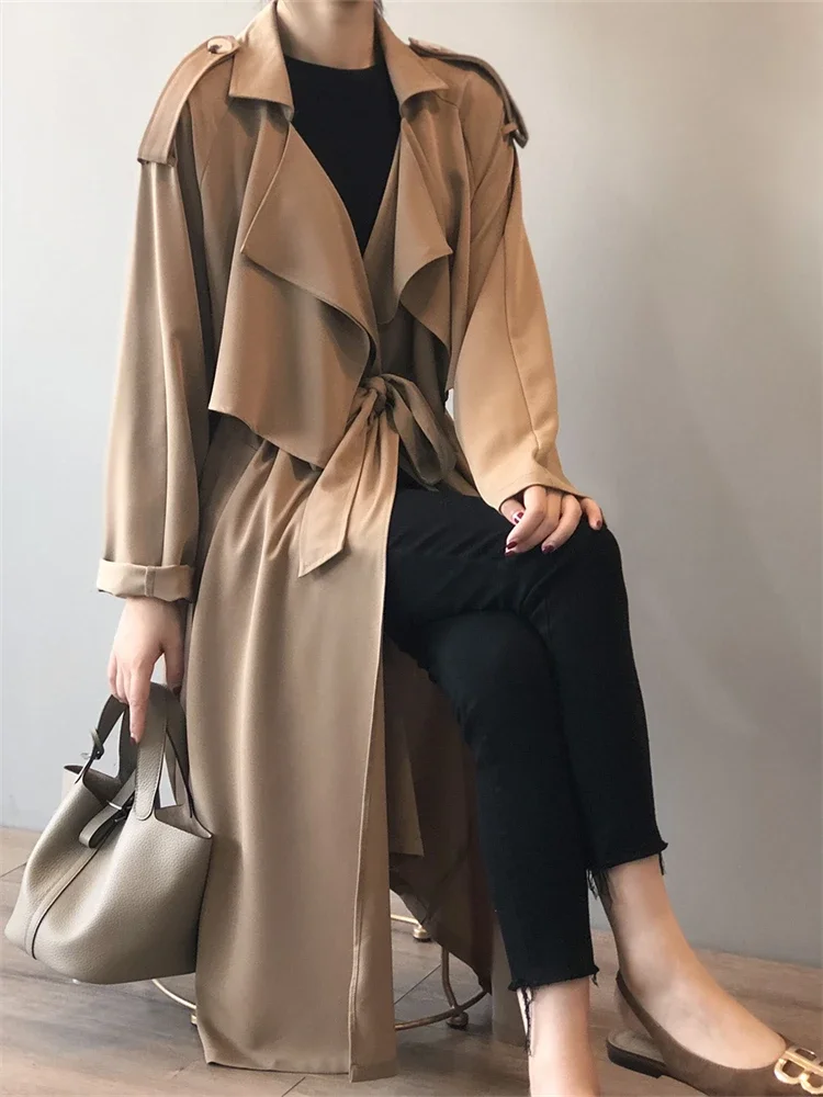 Winter Women Coat Female Trench Jacket Vintage Maxi Classic Long Trench Women Coat Oversize Female Windbreaker Blazers  Coat