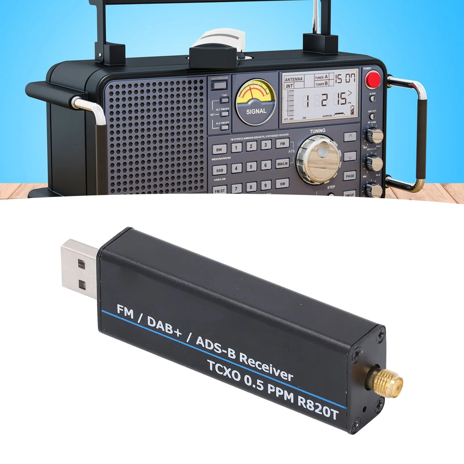RTL  RTL  Receiver 100KHz To 1766MHz RTL2832U R820T2 0.5PPM TCXO Software Defined Radio Receiver Software Defined Radio