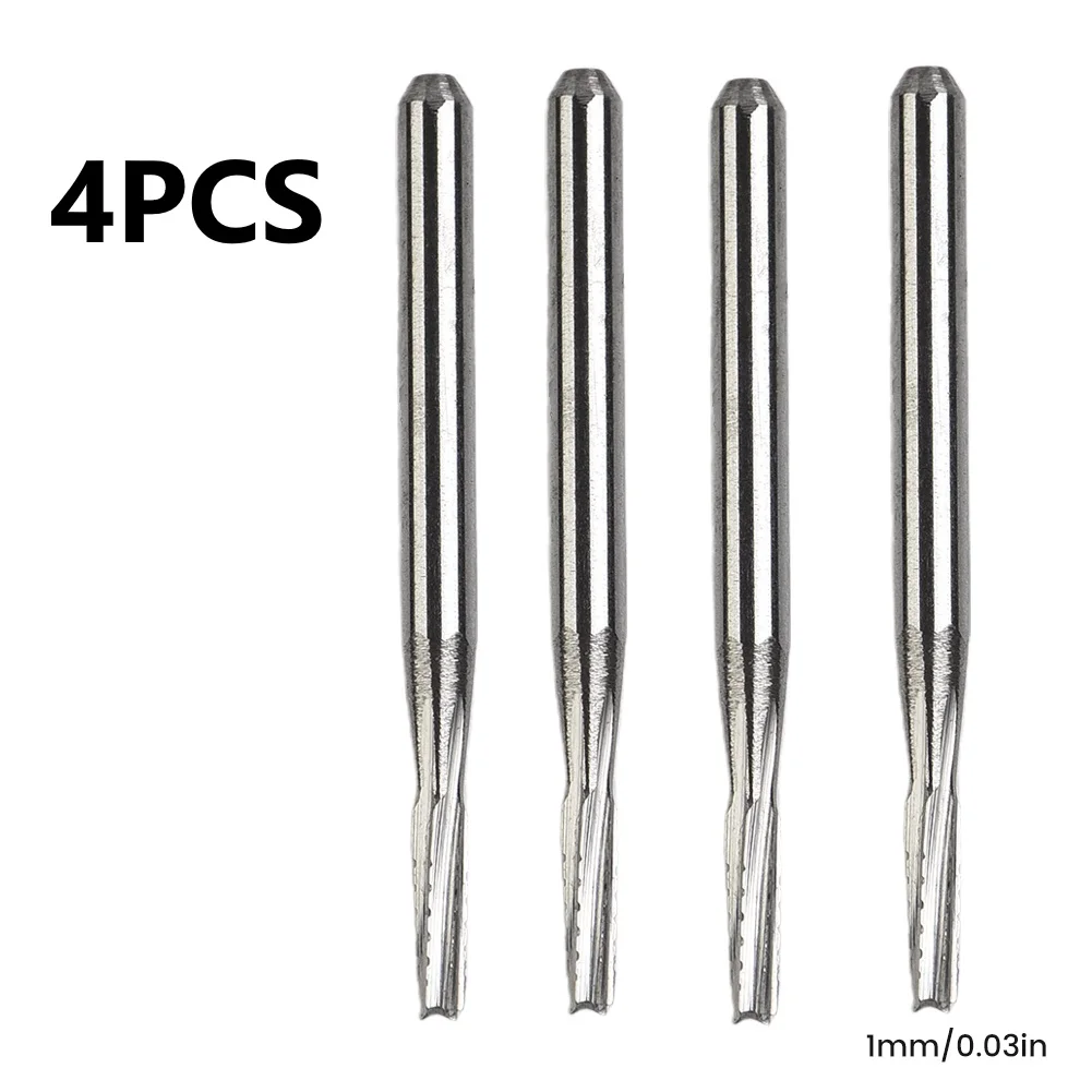 4PCS 1mm Automobile Windshield Repair Tool Car Glass Tapered Carbide Drill Bit  Abrasion Resistance Power Tool