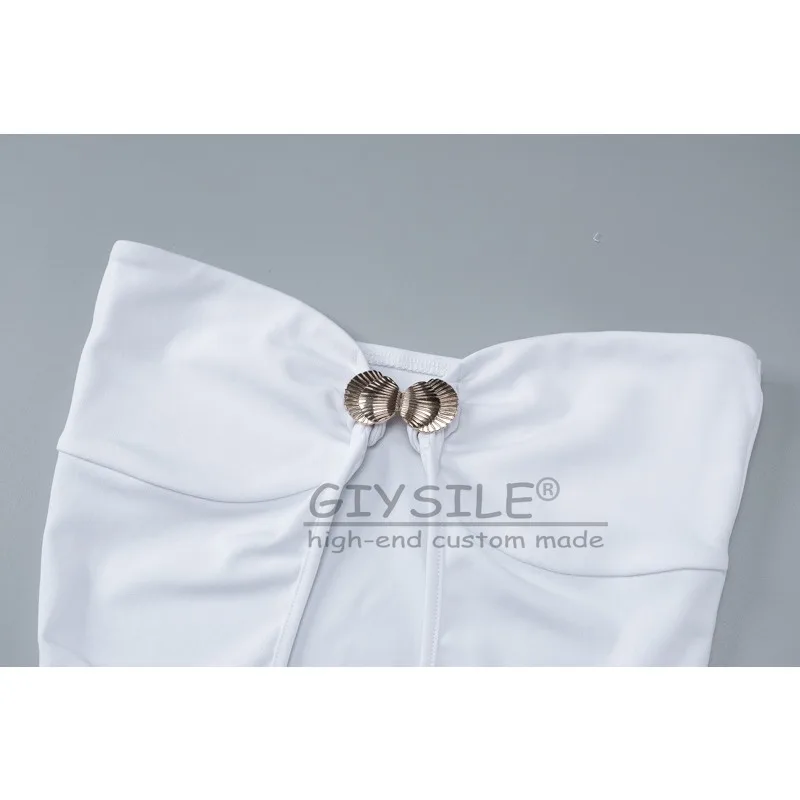 GIYSILE 2025 Baru Seksi Jahitan Kait Gesper Berongga Panjang Warna Solid Royal Kakak Angin Dibungkus Gaun Formal Wanita Elegan