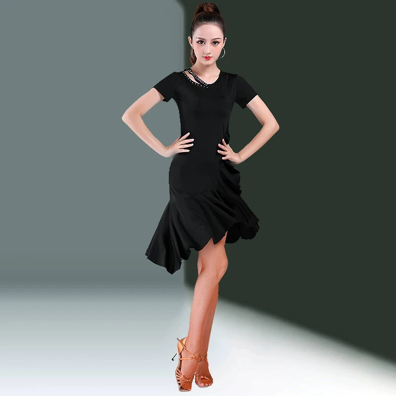 Sexy Dress Dance Wear 2024 New Style Performance Latin Dance Suit Samba Round Neck Summer Skirts Irregular Hem Line Clothing Use