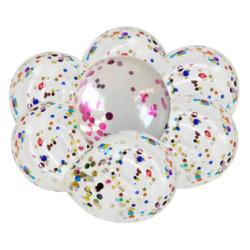 12inch 5/10/20PCS Confetti Latex Balloon Glitter Transparent Balloons Wedding Celebration Birthday Party Anniversary Decorations