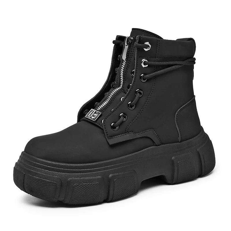 

Men's motorcycle shoes with thick soles, European and American motorcycle boots, zipper workwear boots, men's shoes