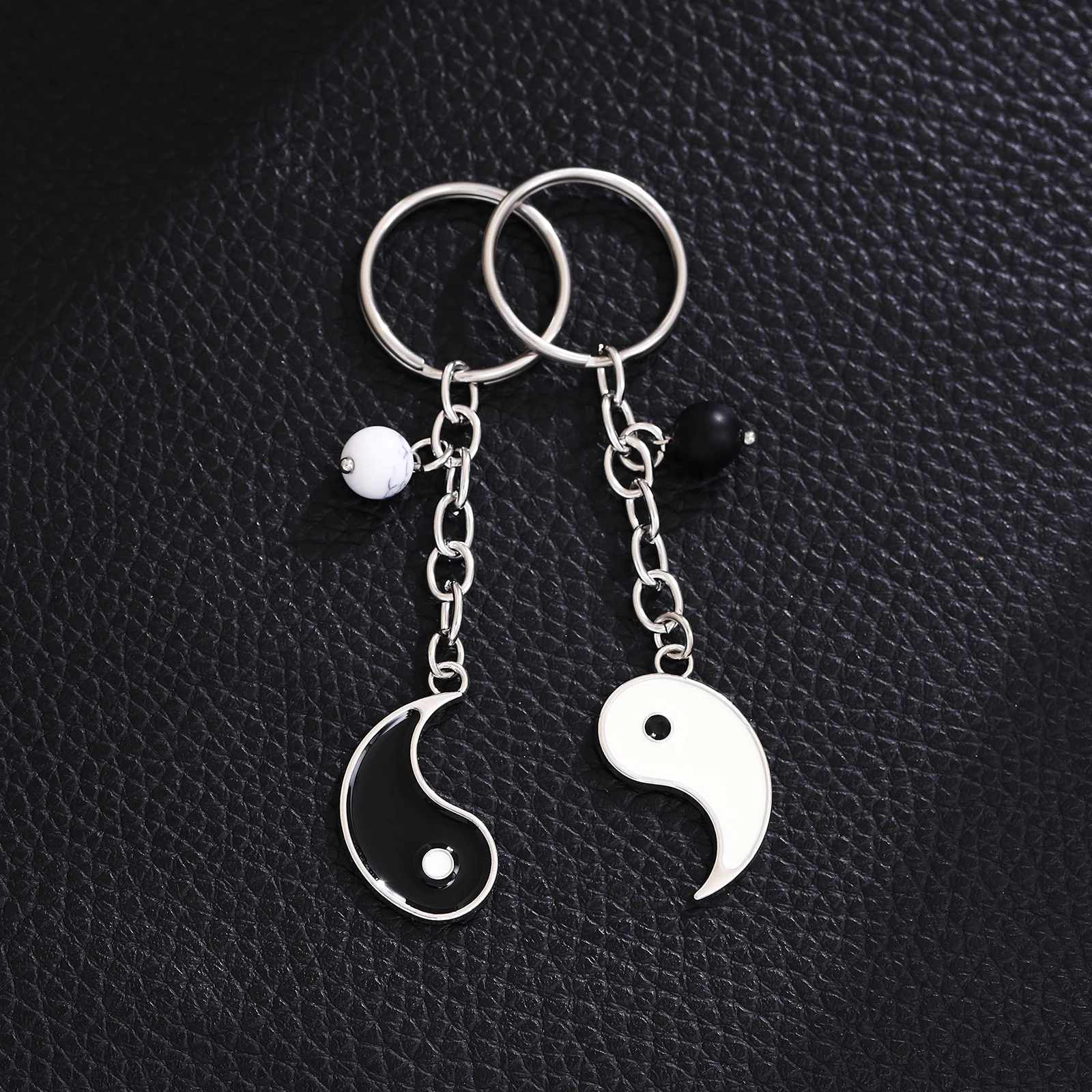 مجموعة مطابقة سلسلة المفاتيح Yin Yang Tai Chi للأزواج/BFFs - هدية رمز الصداقة، سلسلة مفاتيح ساحرة على ظهره للرجال والنساء
