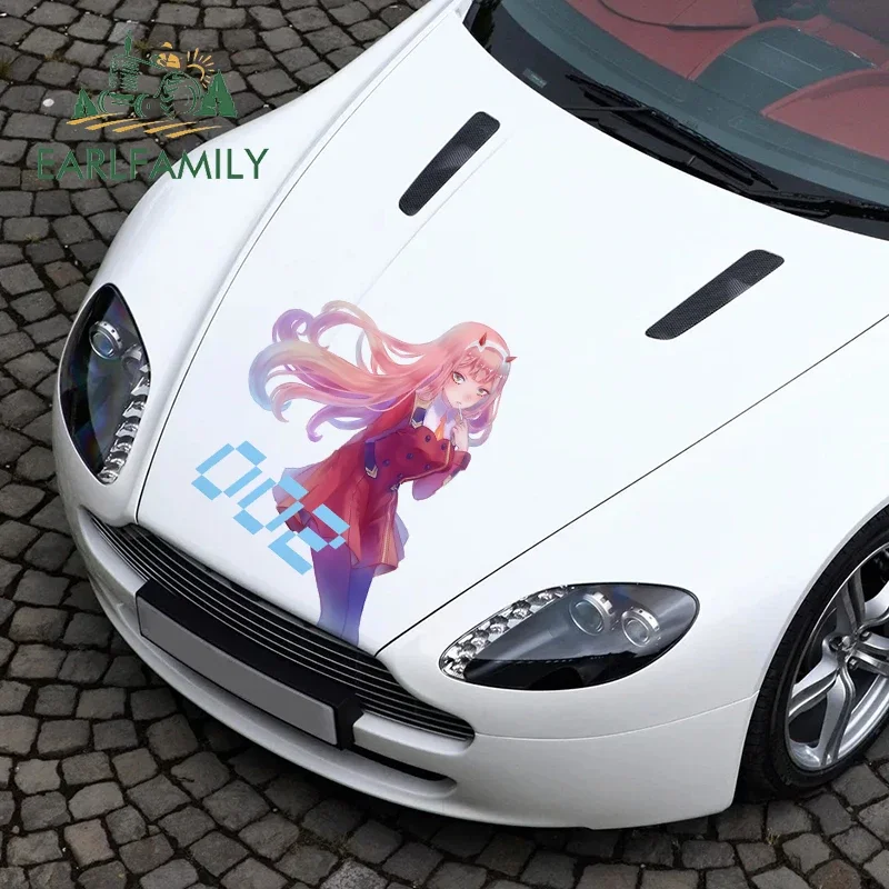 EARLFAMILY 43cm x 30.7cm For Zero Two Waterproof Car Stickers Vinyl Material Decal Motorcycle Personality Car Accessories