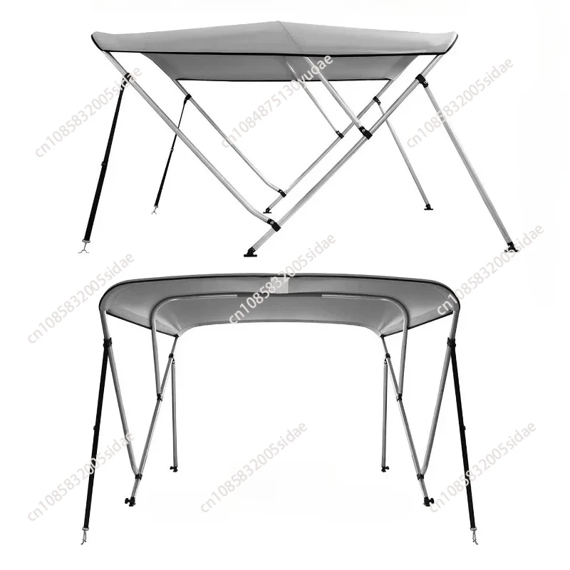 Cinza 3 Bow Bimini Top para Boat Canvas, Sombra do sol, Canopy com 25mm, Tubo de alumínio 6063, 600D Poliéster Oxford Cloth, Venda quente