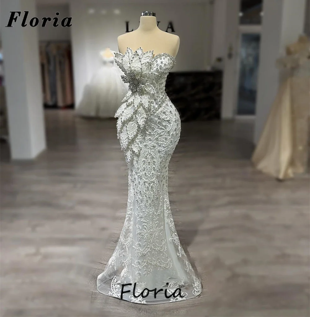 

Элегантное белое платье знаменитостей без бретелек Русалка, длинное платье для выпускного вечера по индивидуальному заказу, расшитое бисером для женщин, вечернее платье Robes De Soiree