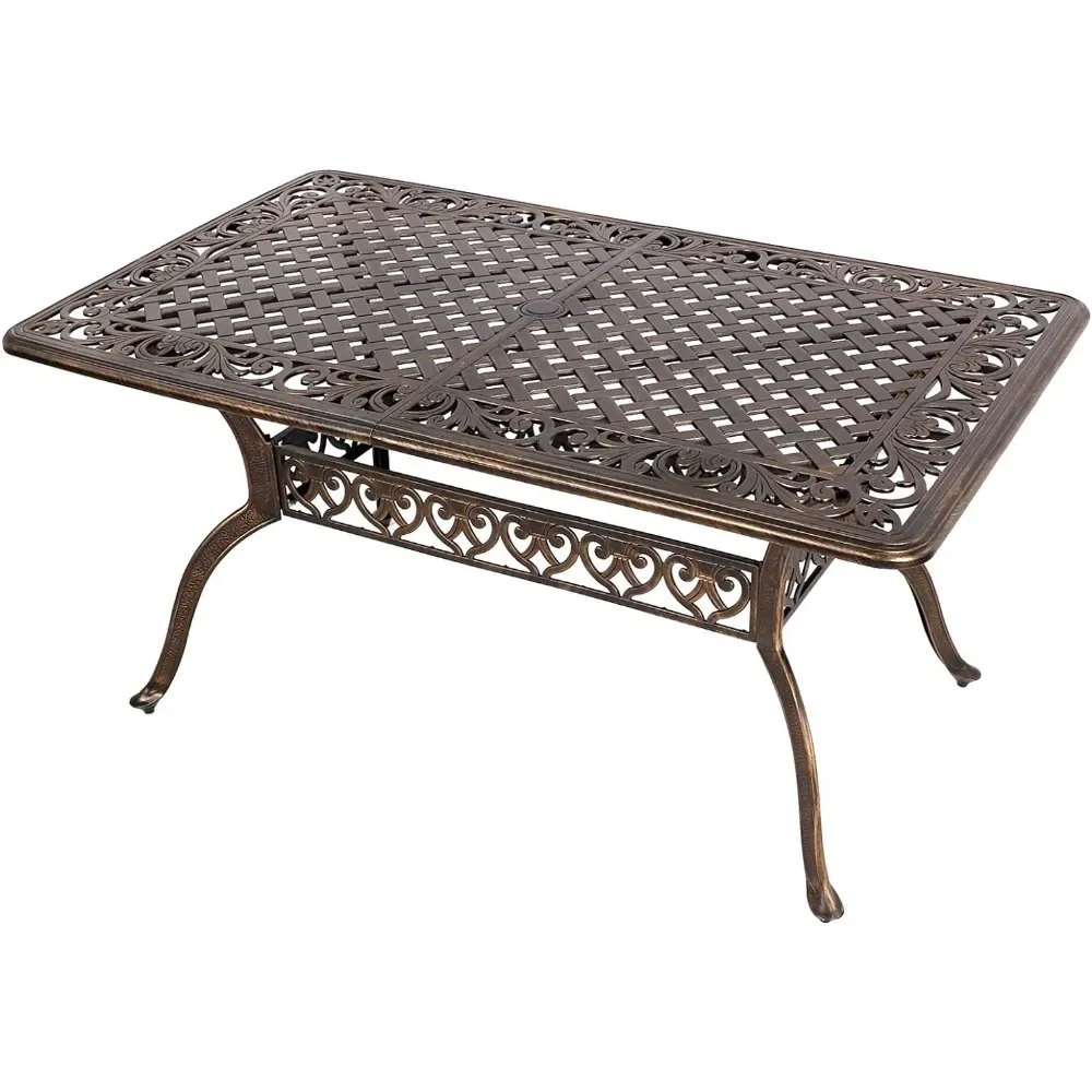 

Outdoor Table with Round, Weather-Resistant Tables with 2.0" Umbrella Hole, Outdoor Table
