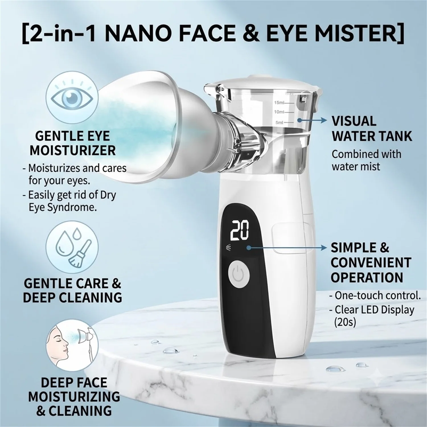 Mini Portable Facial Steamer Humidifier Beauty Spray Hydrating Nano Spray Device for Skin Care Cold Spray Apparatus