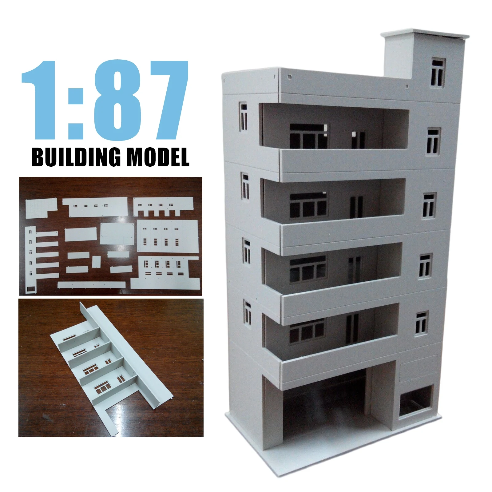 

1:87 HO scale Building model Apartment dormitory Miniature scene models DIY toys Xmas gifts for child