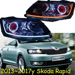 Skoda Rapid 헤드 라이트 용 자동차 범퍼 헤드 램프 2013'2017y 자동차 액세서리 Skoda Rapid Fog Light 용 LED DRL HID 크세논 헤드 라이트