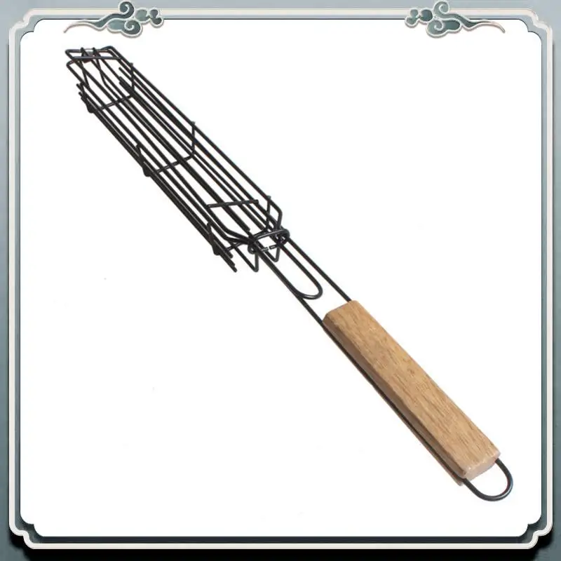 

AC76-1 Pcs BBQ Barbeque Net BBQ Skewers Jumbo Shrimp BBQ Net Kabob Basket For Veggies