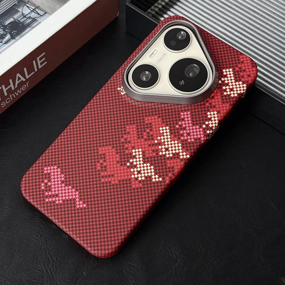 Luxury Carbon Fiber Texture PC Phone Case For Huawei Pura 80 70 90 Pro Max Mate 60RS 70RS 80RS Magnetic Wireless Charging Covers