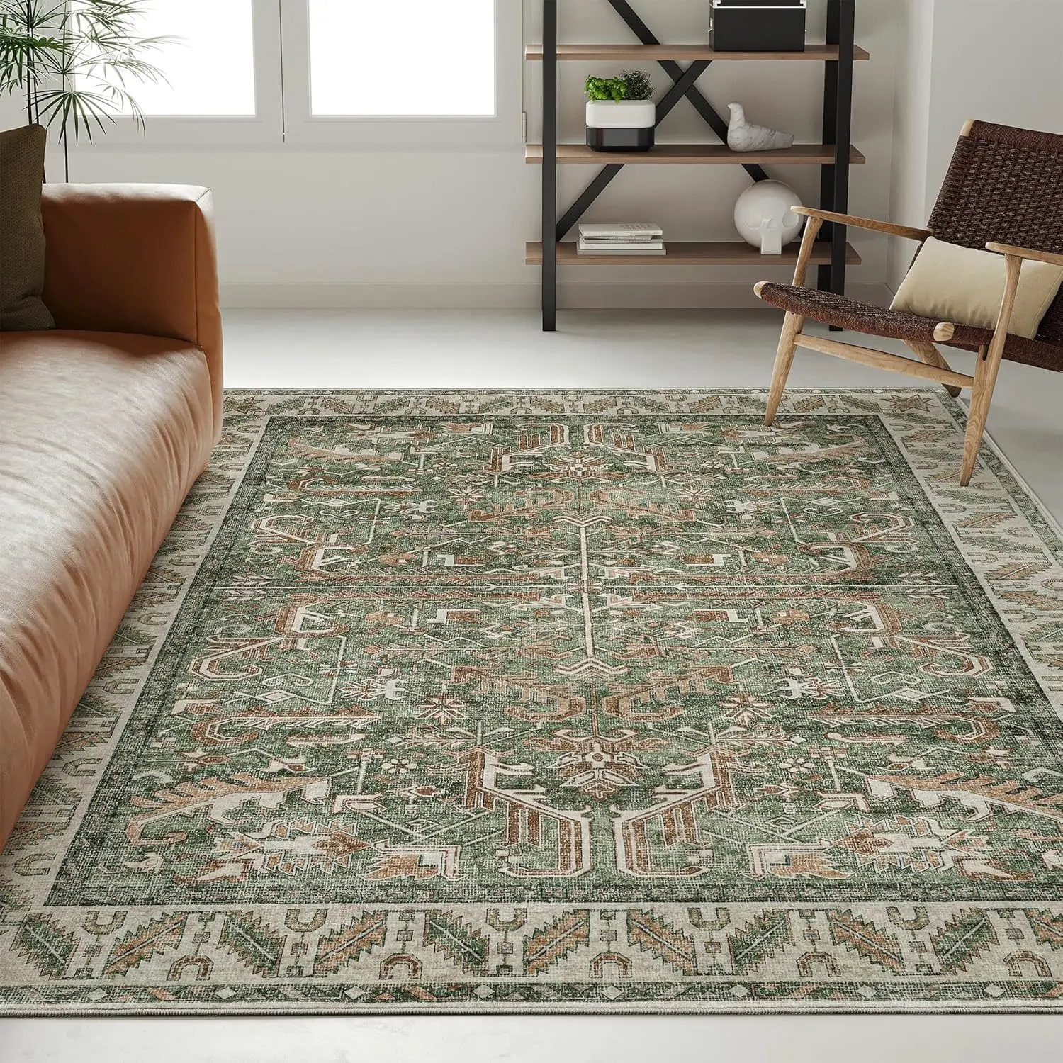 

VIKAMA Vintage Persian Large Carpet Living Room Home Decoration Sofa End Table Area Blanket Bedroom Study Dining Room Floor Mat