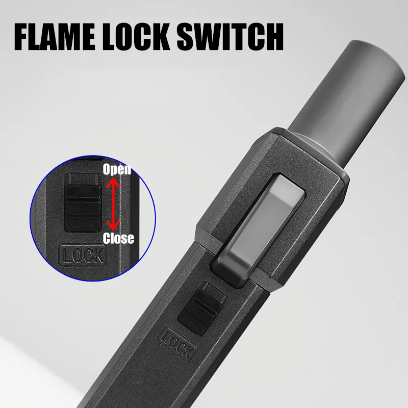 JOBON Blue Flame Gun Lighter Flame Lock Switch Design Adjustable Flame Size Recyclable Inflatable Camping Ignition Tool