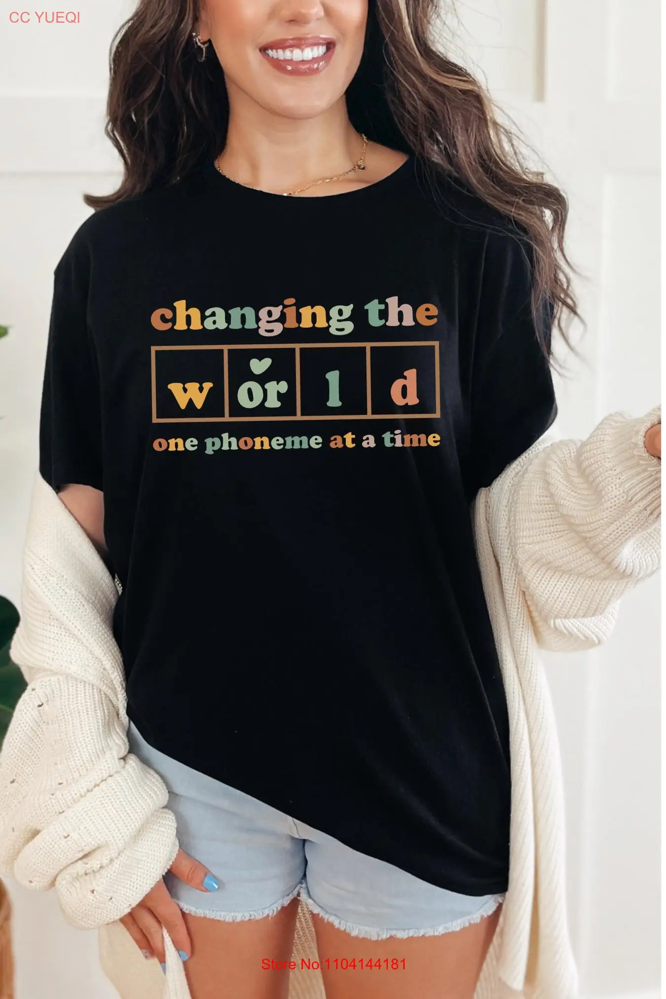 Changing The World One Phoneme At A Time T Shirt Dyslexia Teacher Science Of Reading Kindergarten long or short sleeves