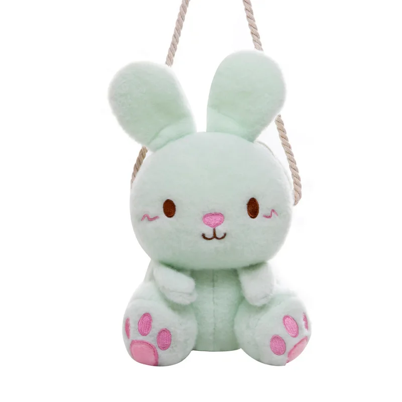 Cartoon Bunny Plush Bag Candy Multicolor Kawai Girl Messenger Bag Creative Cute Shoulder Bag for Girl Kids Backpack New