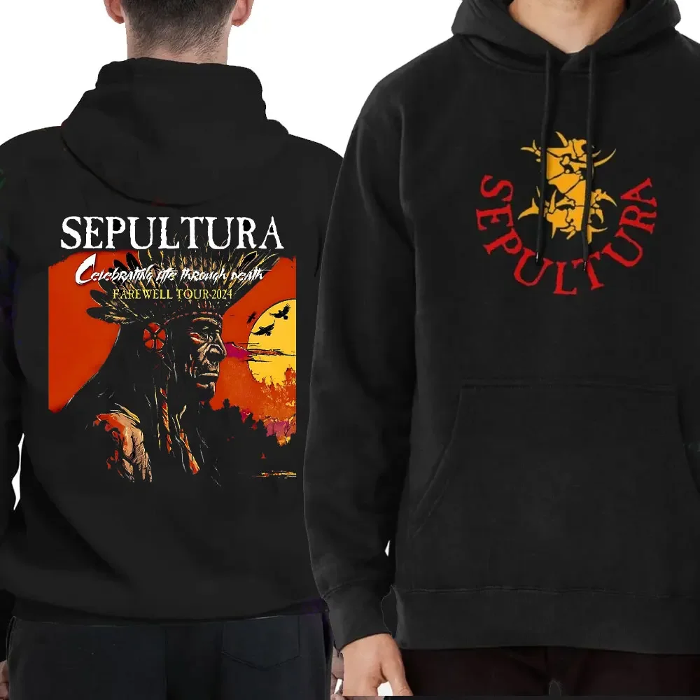 Sepultura Roots Band Music Derrick Green Women Teenage Oversized Pullover Men Clothing New in Sepultura Logo Hoodie Men Sweater