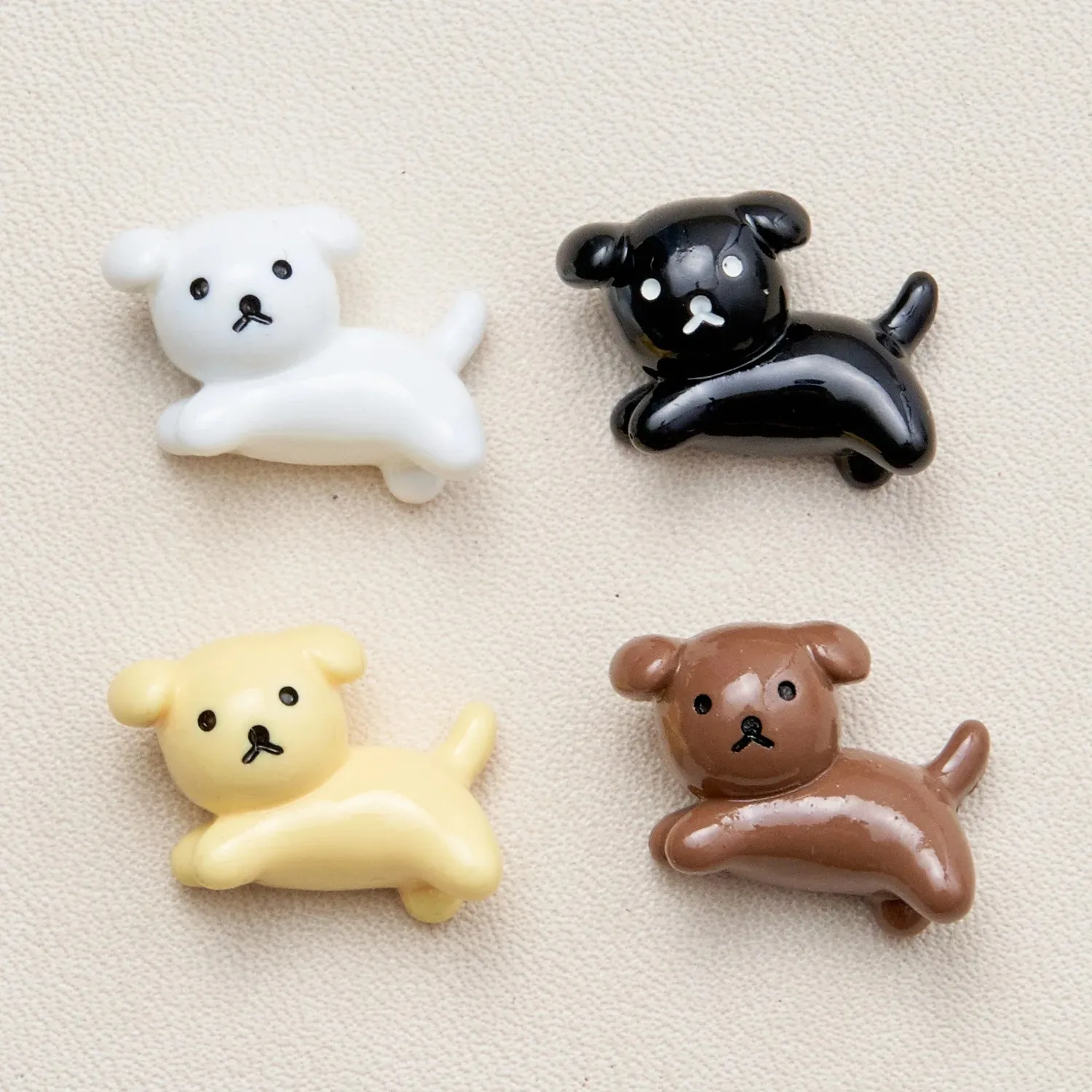 10Pcs Kawaii Cartoon Dog Resin Flatback Cabochons, DIY Craft Supplies for Scrapbooking, Phone Deco, Jewelry