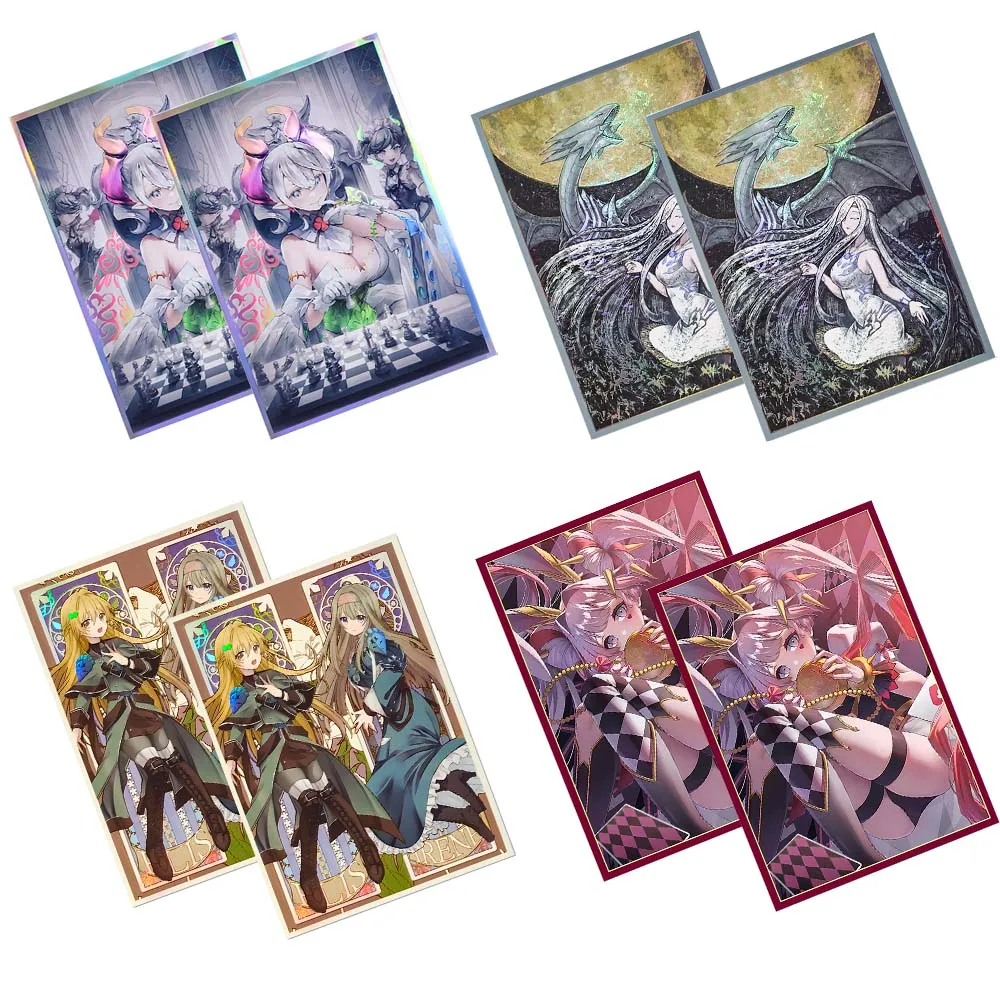

50pcs/set YGO Flash Card Sleeve PTCG Anime Game Collection Card Protective Cover Japanese Size 63x90mm