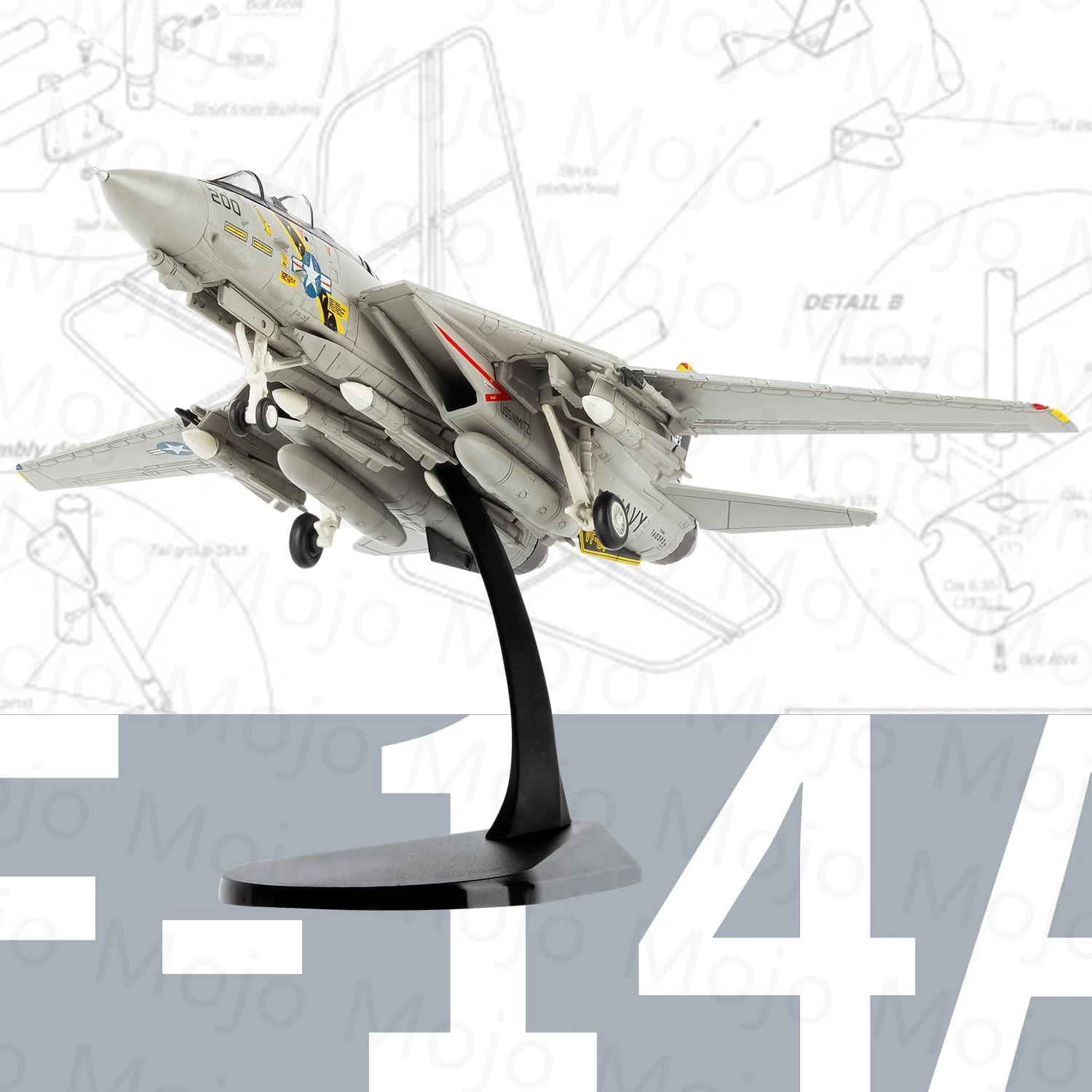 1/100 مقياس WLTK دييكاست USAF F-14A F14A Tomcat الطائرات القتالية VF-84 القراصنة العلم F14 سبيكة لعبة مجسمة جمع هدية