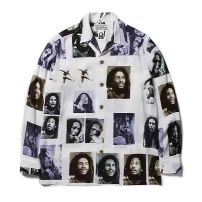 WACKO MARIA Music Godfather Long Sleeve Shirt Men's Women's Trendy High-end Shirt Tops