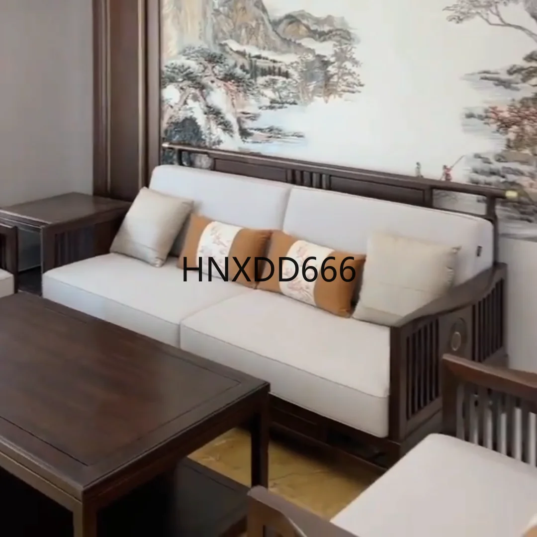 

New Chinese all-solid wood sofa coffee table combination
