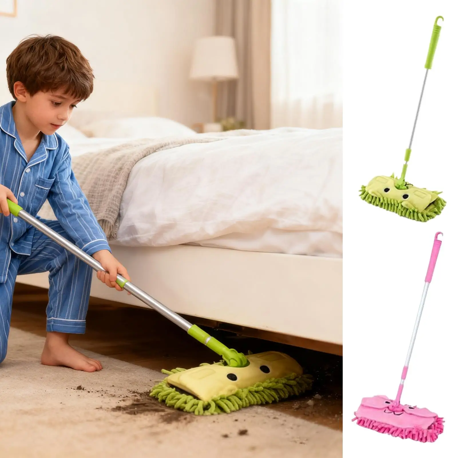 Kids Cleaning Toys Funny Rotatable Detachable Kids Play Dust Mop Cleaning Toys For Boys Girls Early Childhood Housekeeping Role