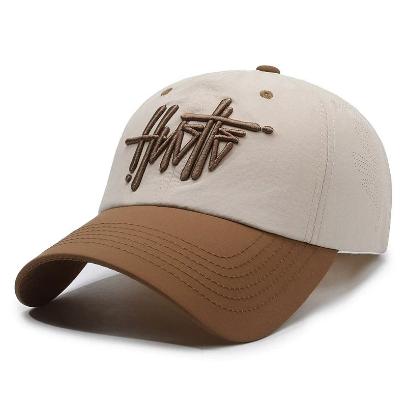 Streetwear Schnell Trocknende Dreidimensionale Brief Stickerei Baseball Kappe für Frauen Soft-Top Trendy Marke Baseball Kappe für Männer – Detail 5
