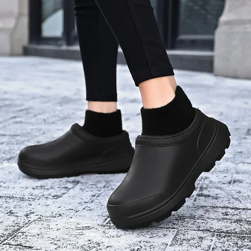 Winter Warm Kitchen Non-slip Waterproof Restaurant Working Shoes Eva Chef Cotton Slippers Size 36-47 Zapatillas De Deporte Yuyin