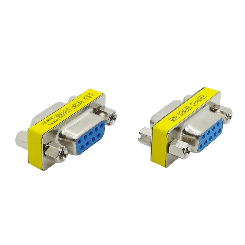 VGA female to female adapter Compatible with Computer  RS232 Taiwan head COM extension 9 pin serial port conversion head D6